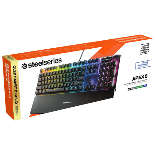  SteelSeries Apex 7 Mechanical Gaming Keyboard – OLED Smart  Display – USB Passthrough and Media Controls – Linear , Quiet – RGB Backlit  (Red Switch) : Everything Else