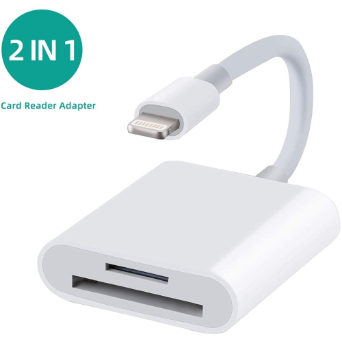 ® Adaptateur Lightning vers Lecteur de Carte SD, Lightning to SD Card  Camera Reader Adapter pour Apple iPhone 5/5S/SE/6/6S/6 Plus/7/7 Plus/iPad