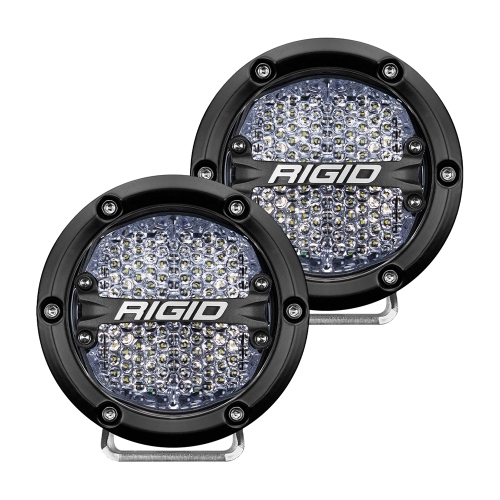 RIGID INDUSTRIES  360-Series 4" Led Off-Road Fog Light Diffused Beam W/white Backlight - Black Housing