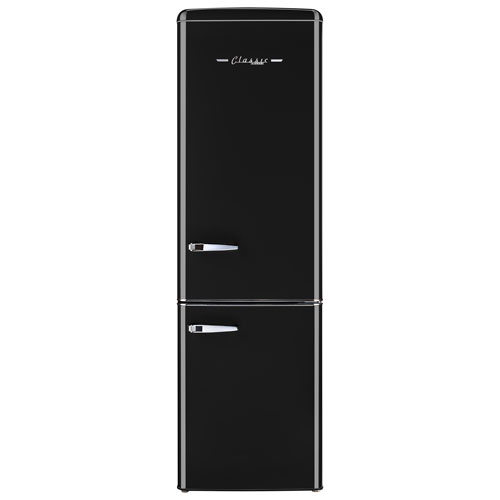 Réfrigérateur à congélateur inférieur 9 pi³ 22 po Retro d'Unique - Noir minuit