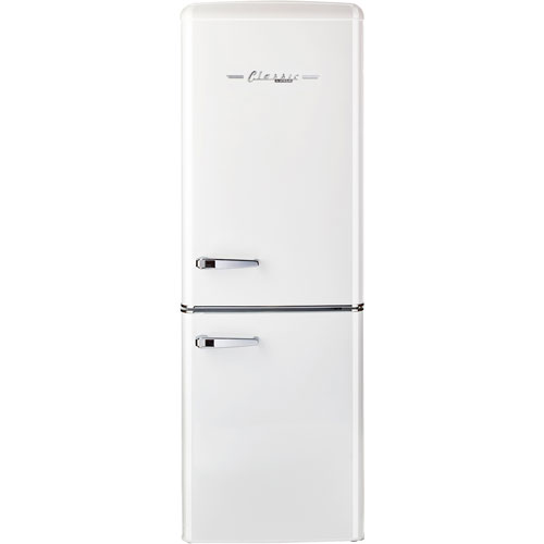 Unique Retro 22" 7 Cu. Ft. Bottom Freezer Refrigerator - Marshmallow White