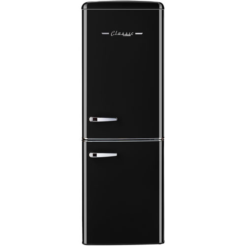 Unique Retro 22" 7 Cu. Ft. Bottom Freezer Refrigerator - Midnight Black