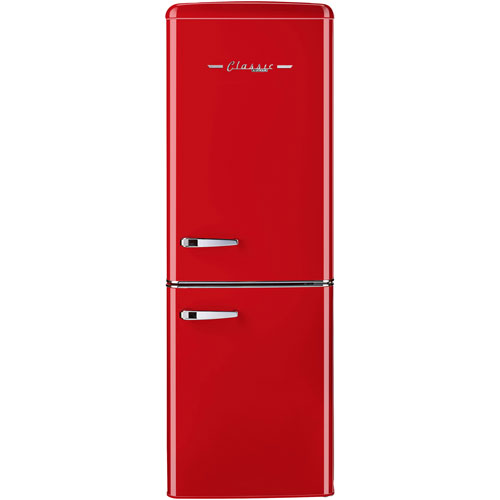 Unique Retro 22" 7 Cu. Ft. Bottom Freezer Refrigerator - Candy Red