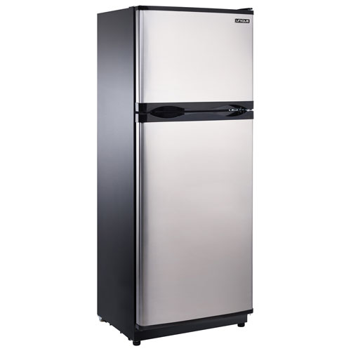 Unique 24" 10.3 Cu. Ft. Solar-Powered Top Freezer Refrigerator - Stainless