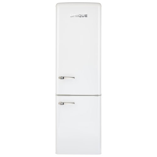 Unique Retro 22" 10 Cu. Ft. Solar-Powered Bottom Freezer Refrigerator - White