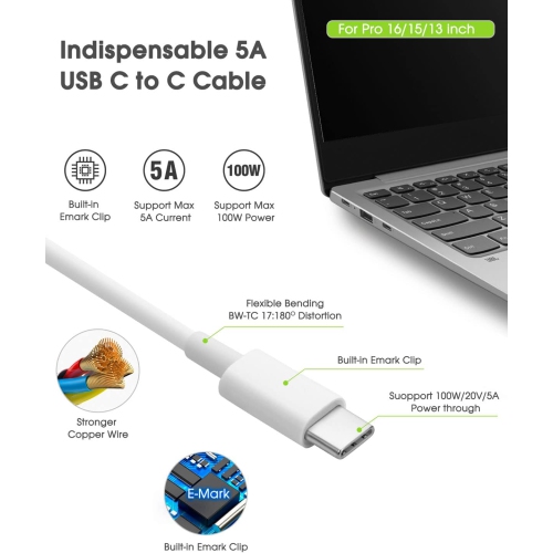 WINGOMART 61W USB C Power Adapter, Fast Charger for Apple MacBook Air/Pro USB-USB C Charge