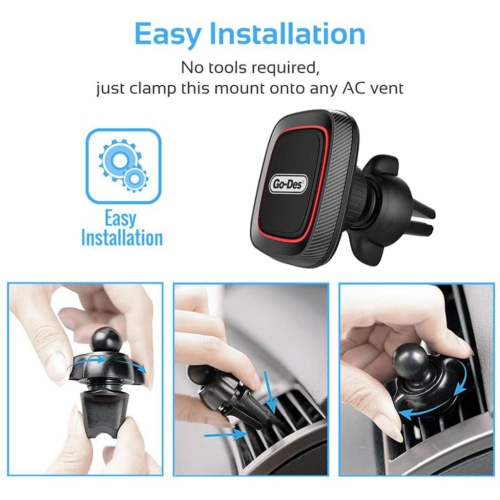 GO-Des Universal Cell Phone Holder Magnetic Air Vent Car Phone Mount