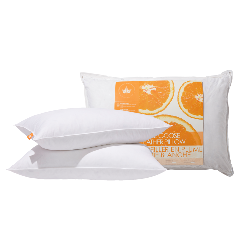 Canadian Down & Feather Co - White Goose Feather Pillow - Standard, Firm Support - 2 Pack