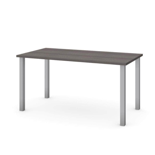 Table Desk with Square Metal Legs - Bark Grey