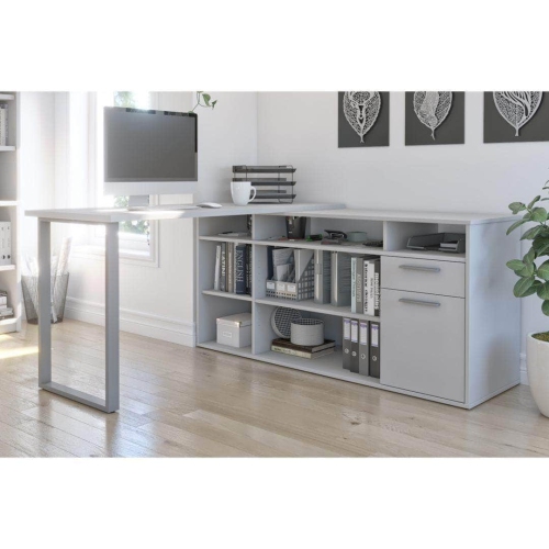 Solay L-Shaped Desk - White