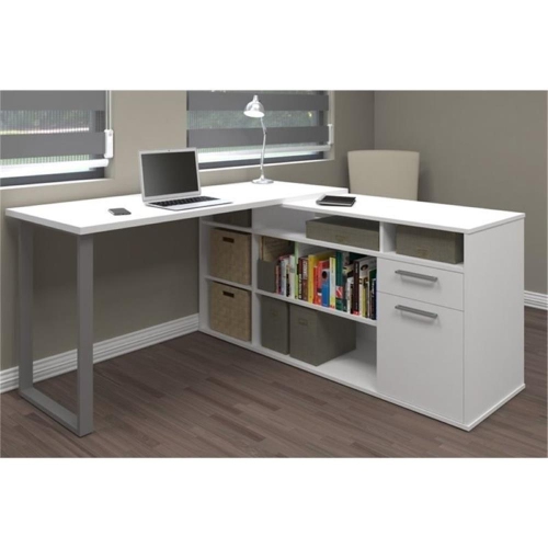 Solay L-Shaped Desk - White