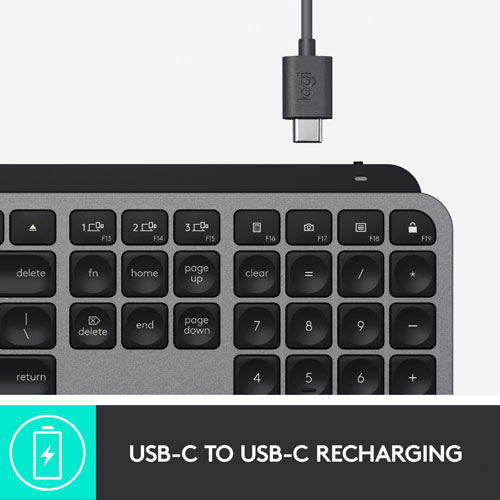 Logitech MX Keys Bluetooth Backlit Keyboard for Mac - Space Grey - Bilingual