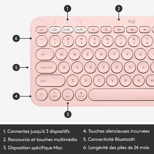 Logitech K380 TKL Bluetooth Keyboard for Mac - Rose - English