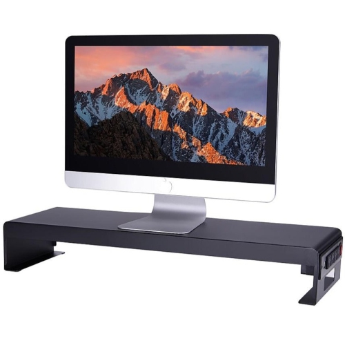 Rocelco DMS Dual Monitor Stand/Riser w/4 AC & 2 USB