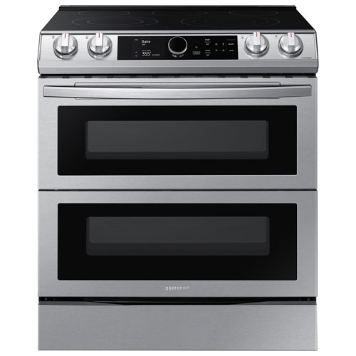 Samsung 30" 6.3 Cu. Ft. Double Oven Slide-In Electric Air Fry Range - Stainless