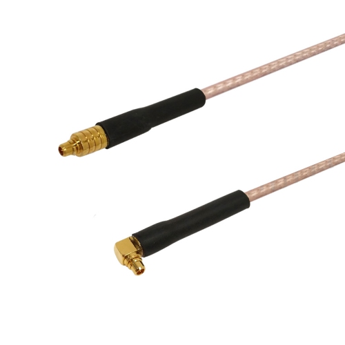 Hyfai – Câble coaxial MMCX mâle à angle droit MMCX mâle, 1 pi, RG316, à 90 degrés