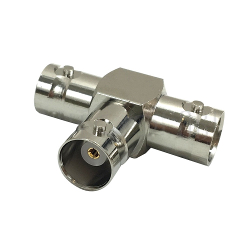 Image 1 of 1.. Hyfai 3 Way BNC Splitter Adapter Tee Triple Jack Connector RF Coax Coaxial Adapter BNC Female to 2 Female Splitter Connector