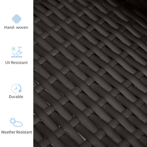 Outsunny PE Rattan Outdoor Recliner Chair, Wicker Patio Lounge Chair with Adjustable Backrest, Retractable Footrest and Cushion, Blue