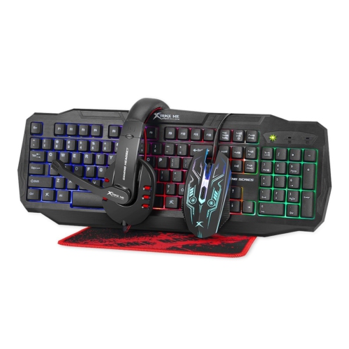 Xtrike Me CM-406 - Keyboard, Mouse, Headset and Mat Set, Wired with Backlight