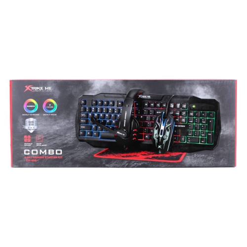 Xtrike Me CM-406 - Keyboard, Mouse, Headset and Mat Set, Wired with Backlight
