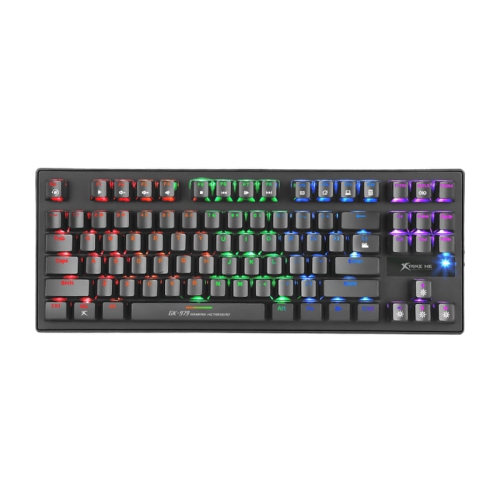 Xtrike Me GK-979 - Compact Gaming Keyboard, Mechanical and Wired with 87 Keys and Backlight, Black