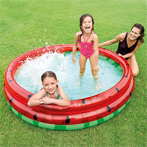 Intex - Children's Inflatable Pool With Three Rings, 66 '' X 15 '', Watermelon Pattern