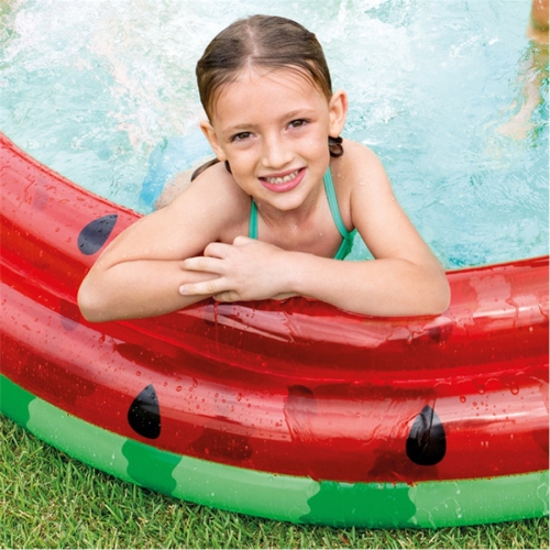 Intex - Children's Inflatable Pool With Three Rings, 66 '' X 15 '', Watermelon Pattern
