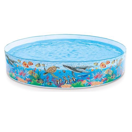Intex - Piscine Rigide pour Enfant, 2.44m x 46cm, Motif Fond Marin