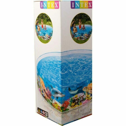Intex - Piscine Rigide pour Enfant, 2.44m x 46cm, Motif Fond Marin