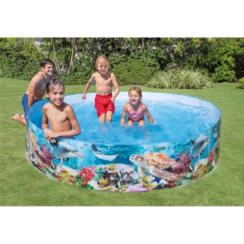 Intex - Piscine Rigide pour Enfant, 2.44m x 46cm, Motif Fond Marin
