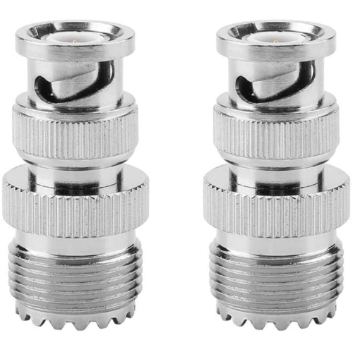 Hyfai 2PCS PACK BNC Male to UHF Female Apater Plug to UHF SO239 PL-259 Female Jack RF Coaxial Cable Connector