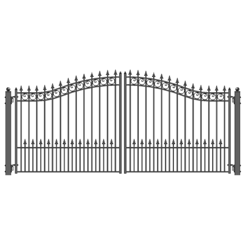 ALEKO® DG16PRAD Prague Style Dual Swing Steel Driveway Gate 16'