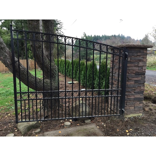 ALEKO DG14PARD Paris Style Dual Swing Steel Driveway Gate 14'