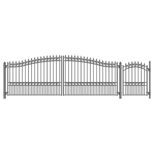 ALEKO SET18X4LOND London Style Iron Dual Steel Driveway Gate 18Ft and Pedestrian Gate 4Ft