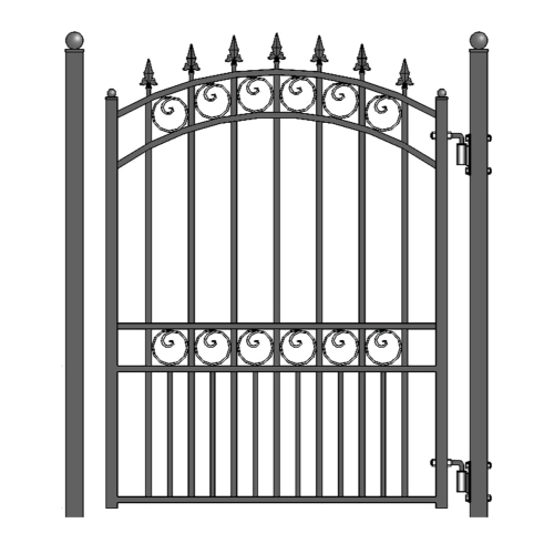 ALEKO SET18X4LOND London Style Iron Dual Steel Driveway Gate 18Ft and Pedestrian Gate 4Ft