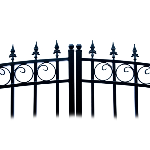 ALEKO SET16X4PRAD Prague Style Steel Swing Dual Driveway 16 ft with Pedestrian Gate 4 ft