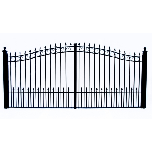 ALEKO DG14PRAD Prague Style Dual Swing Steel Driveway Gate 14'
