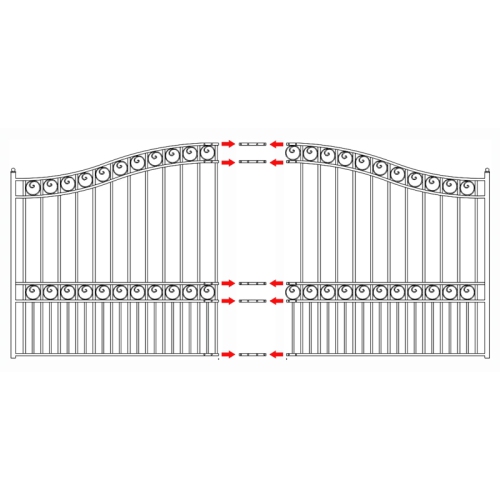 ALEKO DG14PARSSW Paris Style Single Swing Steel Driveway Gate 14'