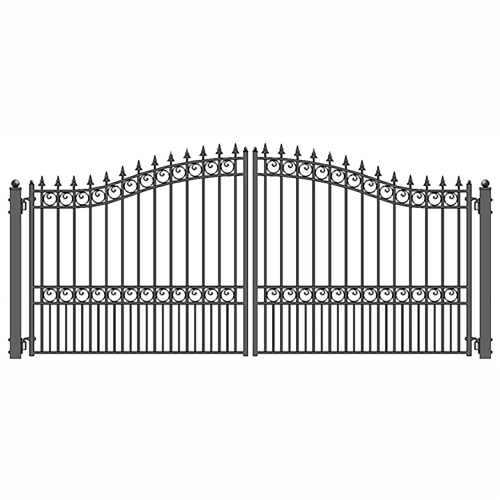 ALEKO® DG18LOND London Style Dual Swing Steel Driveway Gate 18'