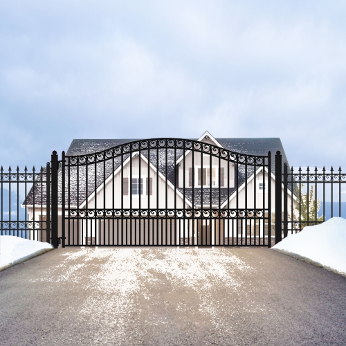 ALEKO DG16PARSSW Paris Style Swing Single Steel Driveway Gate 16'