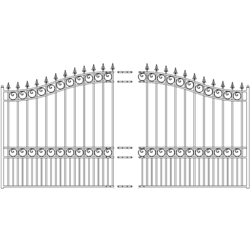 ALEKO DG14LONSSW London Style Single Swing Steel Driveway Gate 14'