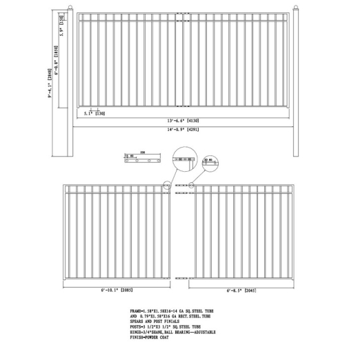 ALEKO DG14MADSSW Madrid Style Single Swing Steel Driveway Gate 14'
