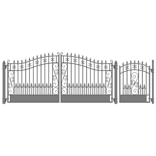 ALEKO SET14X4VEND Venice Style Steel Swing Dual Driveway 14 ft with Pedestrian Gate 4 ft