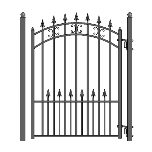 ALEKO SET14X4STPS ST. Petersburg Style Steel Swing Single Driveway 14 ft with Pedestrian Gate 4 ft