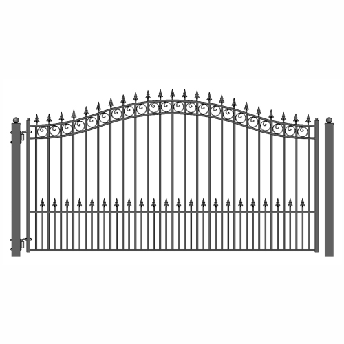 ALEKO DG14PRASSW Prague Style Single Swing Steel Driveway Gate 14'