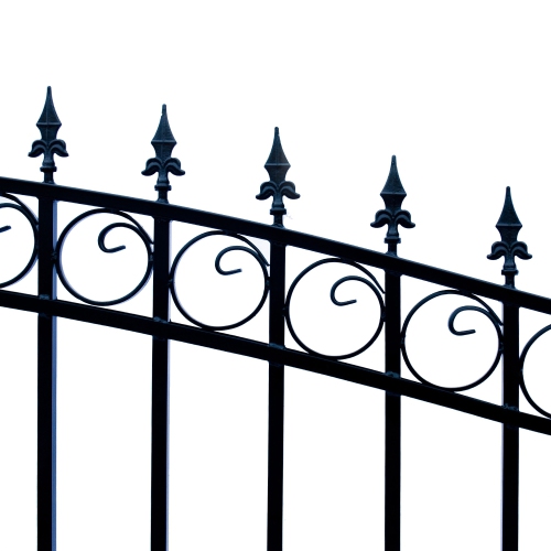 ALEKO DG14PRASSW Prague Style Single Swing Steel Driveway Gate 14'