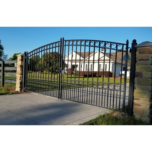 ALEKO SET18X4PARD Paris Style Steel Swing Dual Driveway 18 ft with Pedestrian Gate 4 ft