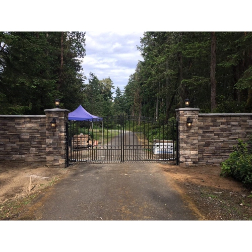 ALEKO SET18X4PARD Paris Style Steel Swing Dual Driveway 18 ft with Pedestrian Gate 4 ft