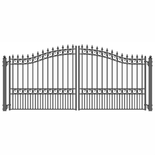 ALEKO  ® Dg16Lond London Style Dual Swing Steel Driveway Gate 16'