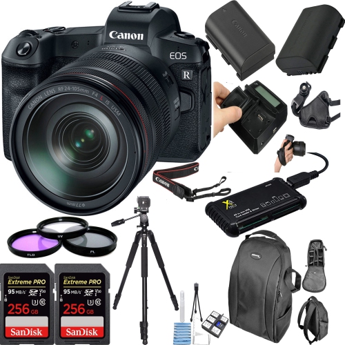 Canon EOS R Mirrorless Digital Camera with 24-105mm Lens with 2x Sandisk 256GB Memory Cards Essential Package - US Version w/ Seller Warranty